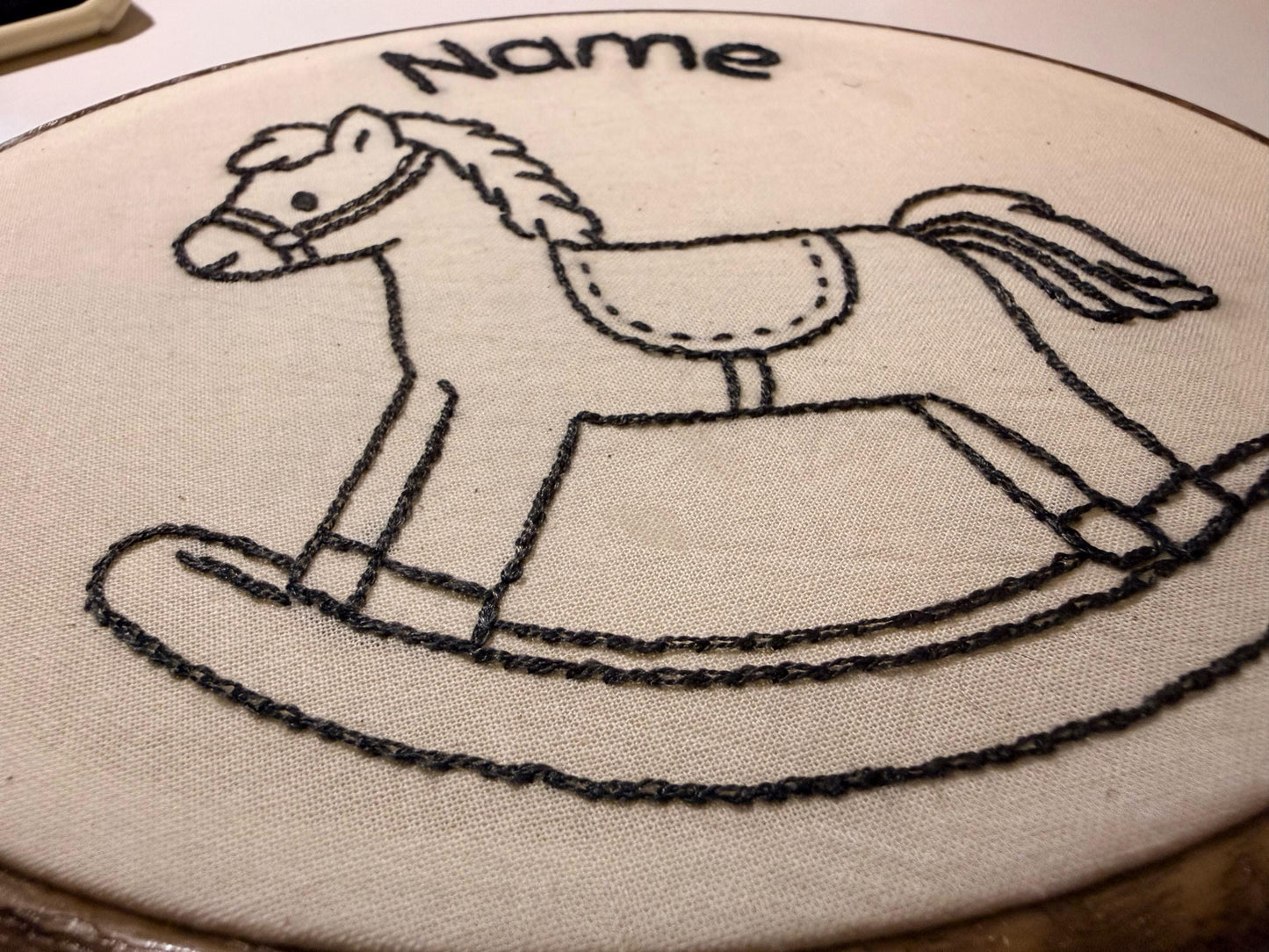 Custom Nursery Name Embroidery Hoop | Hand Stitched Baby Decor