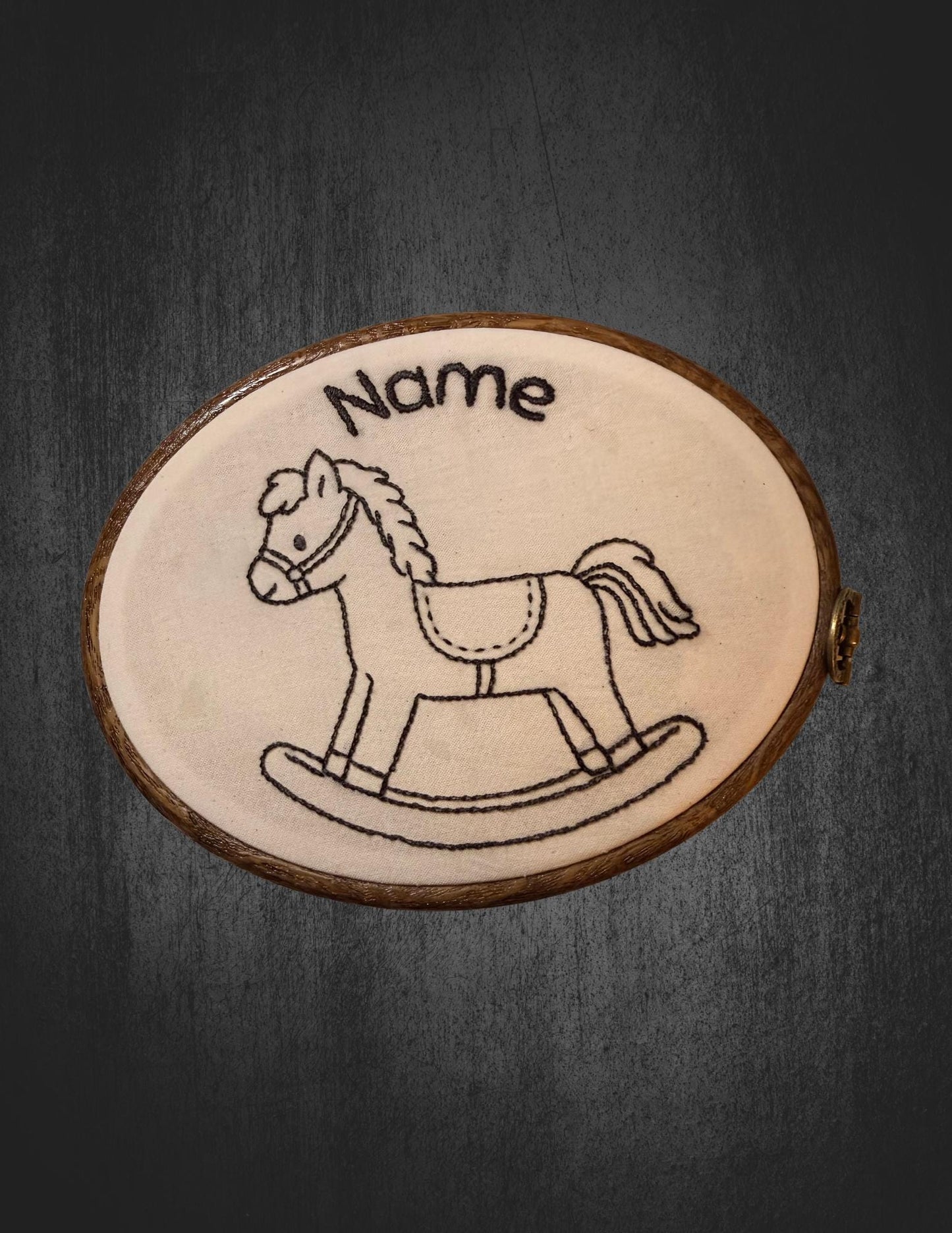 Custom Nursery Name Embroidery Hoop | Hand Stitched Baby Decor