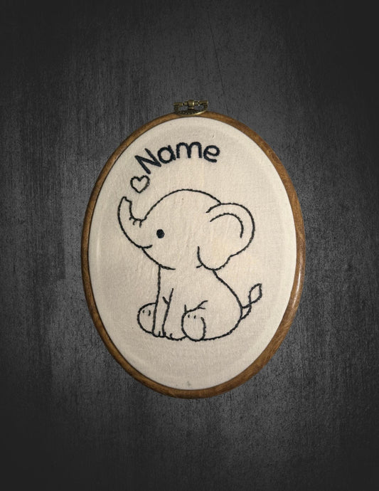 Custom Nursery Name Embroidery Hoop | Hand Stitched Baby Decor