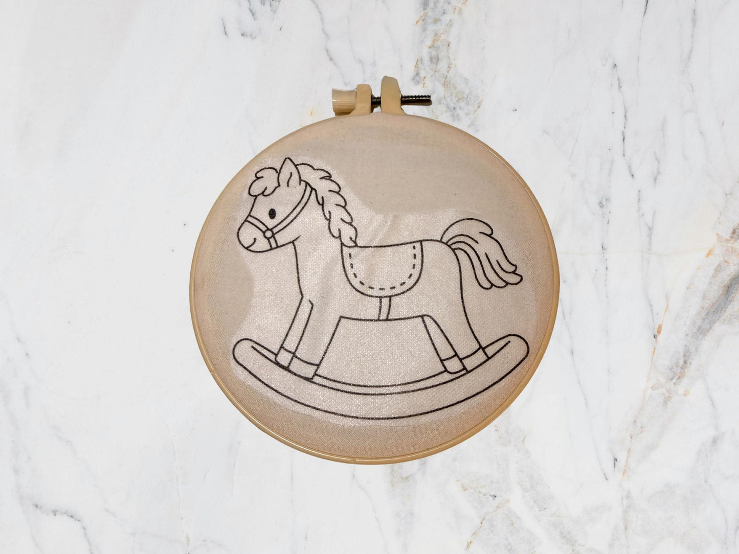 Rocking Horse Stick And Stitch Embroidery Pattern | Beginner Friendly | Wash Away Stabilizer | Hand Embroidery