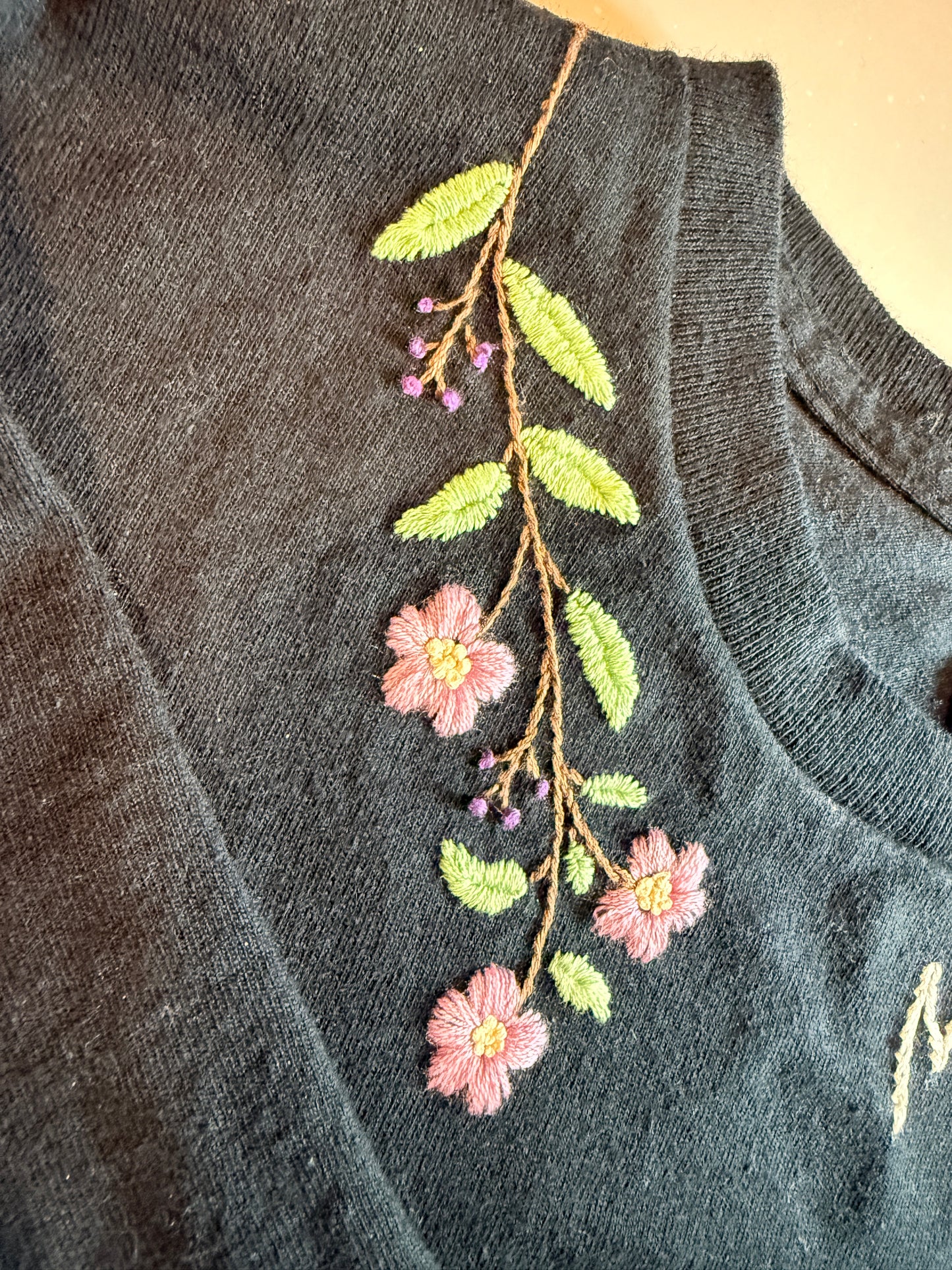 Custom Floral Mama Embroidered Tee – Made to Order