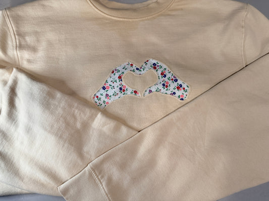 Swiftie Heart Hands Embroidered Crewneck Sweatshirt