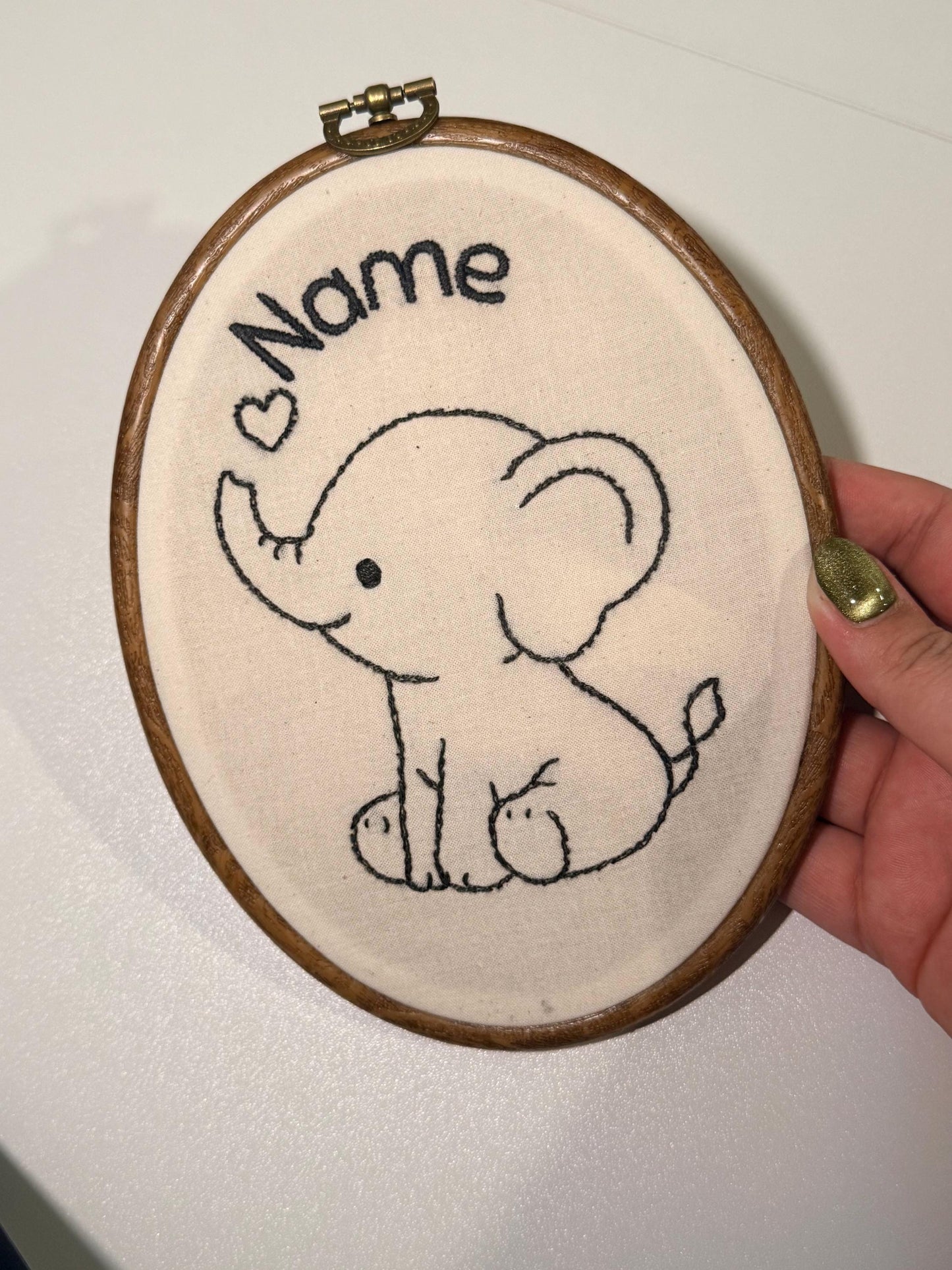 Custom Nursery Name Embroidery Hoop | Hand Stitched Baby Decor